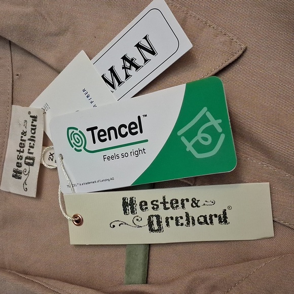 Hesters&Orchard size 2X women's khaki tencel button long sleeve/roll tab shirt. - Picture 17 of 17